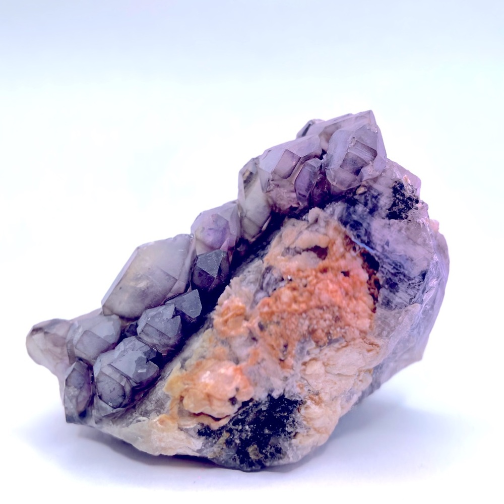 Purple Fluoride on Matrix Crystal Cluster Tower